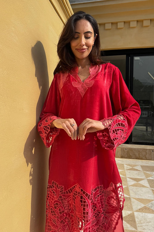 Ruby Red Velvet Set