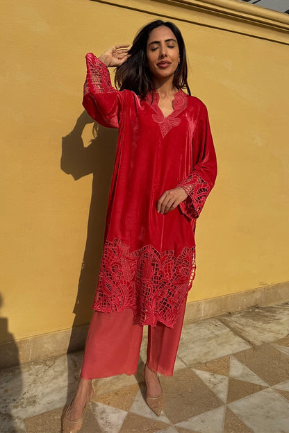Ruby Red Velvet Set