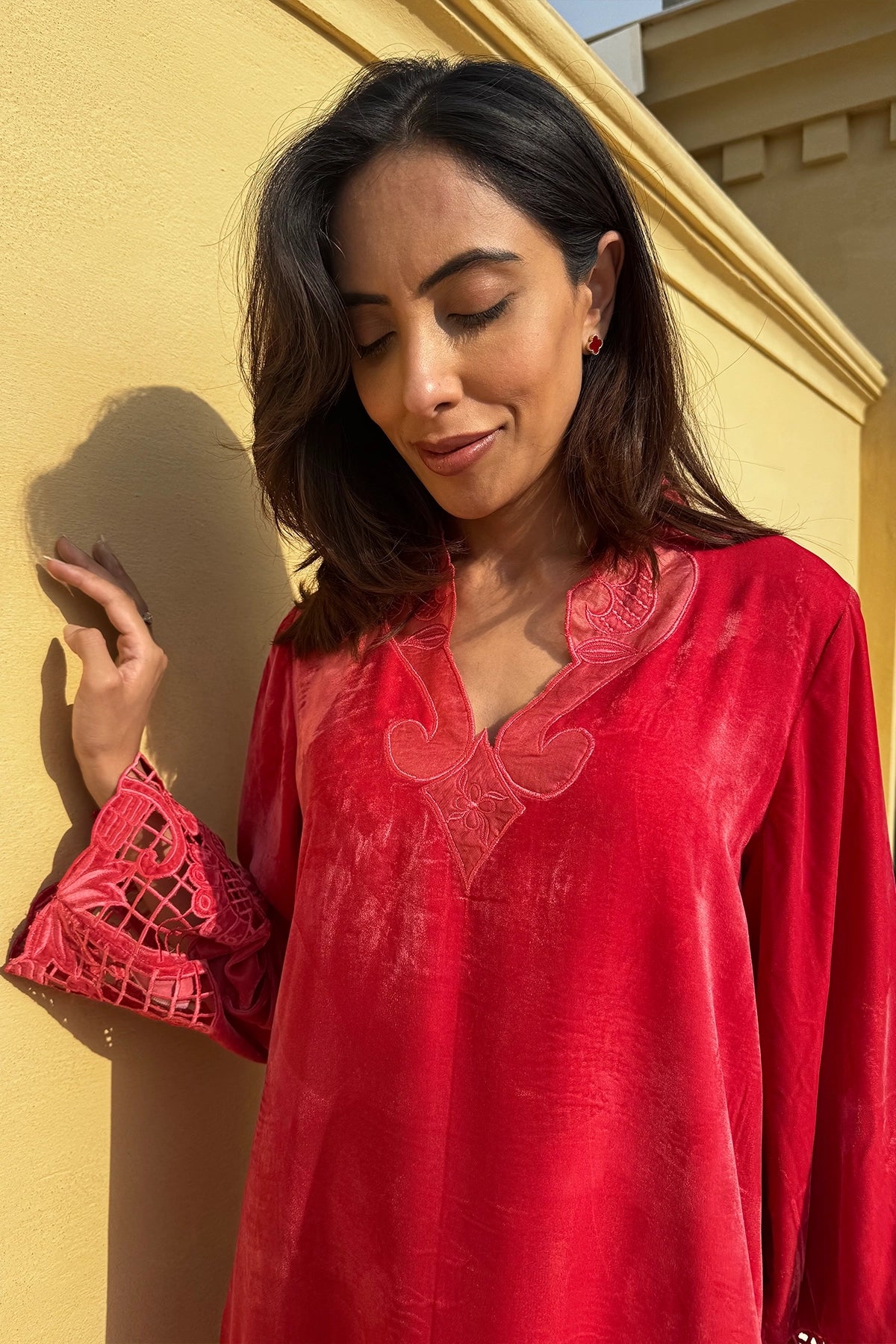 Ruby Red Velvet Set