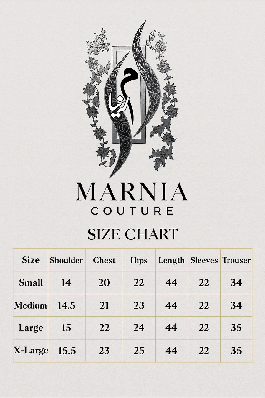 Size chart